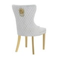 thumbnail image 5 of INCLAKE Set of 2 Velvet Dining Chairs, Tufted Upholstered Accent Chairs with Gold Legs and Nailhead Trim, Modern High Back Chairs with Lion Head Ring Pull for Living Room Kitchen, Light Gray, 5 of 7