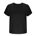 thumbnail image 4 of Camisas de Manga Corta para las Mujeres Casual, Moda Cuello Redondo Color Sólido, Blusas de Verano para las Mujeres, 4 of 8
