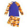 thumbnail image 4 of Tkrady Boys Swim Set Summer New Cute Cartoon Graphic Long Sleeve Separate Sunscreen Swimsuit Trunks 2 Piece Set, Sizes 3-7 Years, 4 of 7
