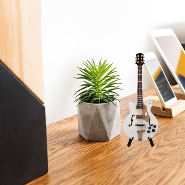 Guitarra en Miniatura de Madera, Modelo de Instrumentos Mini Musicales Decorativos Huecos Portátiles para El Hogar