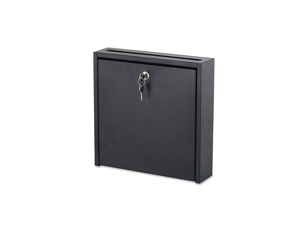 Safco Small Wall-Mounted Mailbox with Lock in Black