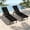 Black, variant on Adjustable 5-Position Outdoor Chaise Lounge Chair, Ergonomic Patio Recliner with Adjustable Headrest, Powder-Coated Aluminum Frame, Breathable Teslin Fabric, Stackable Design for Patio Pool Beach Law