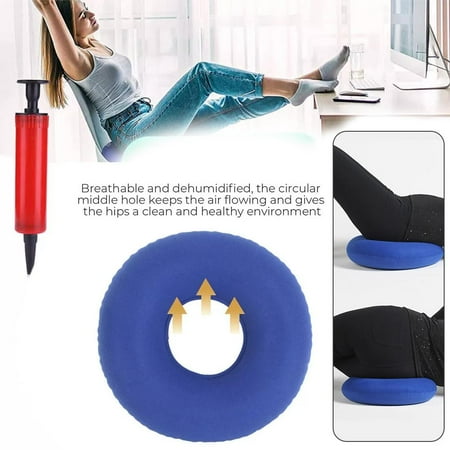 Inflatable Donut Seat Cushion for Tailbone Pain Hemorrhoids Sciatica Relief - Office Car Use Blue
