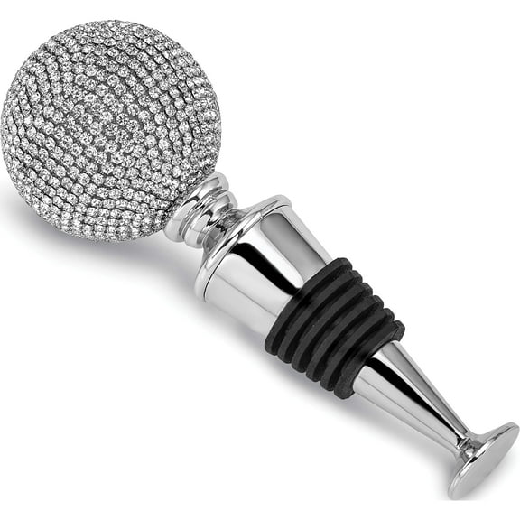 Fashion Nickel-Plated Crystal Decorated Wine Stopper (4.3 X 1.5) Made In China jcg109