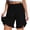Black, variant on Women's Shorts Plus Size with Pockets Solid Color Casual Ruffled Wrap High Waist Elastic Waist Shorts