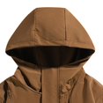thumbnail image 5 of sdhkgrrt Men Plus Size Zip Up Hooded Jacket Fall Winter Casual Loose Windbreaker Outdoor Work Wear, Coffee XL, 5 of 5