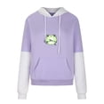 thumbnail image 4 of Mujeres moda casual estampado cuello redondo suelta manga larga blusa corta sudaderas sin capucha Fridja bvmnju5611, 4 of 5