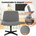 thumbnail image 5 of BestOffice Armless Office Chair, Criss Cross Legged, No Wheels Swivel for Men, Women(Grey), 5 of 8