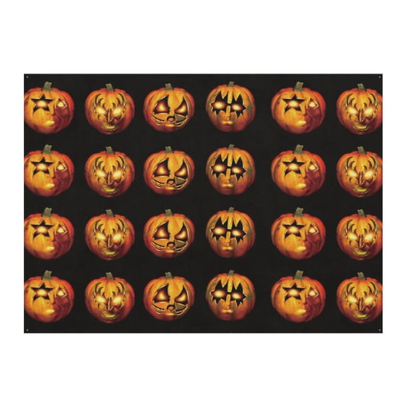 Halloween Background 8x6ft - Retro Horror Pattern with Skeleton and Black Cat