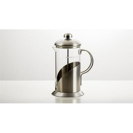 Ovente 34oz Stainless Steel French Press Coffee Maker, Great for Brewing Coffee and Tea, 8 cup, Nickel Brushed, Leaf (FSL34S)