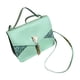 thumbnail image 5 of Bolsos de hombro con solapa Yinane Bolso de compras verde correa ajustable elegante borla, 5 of 8