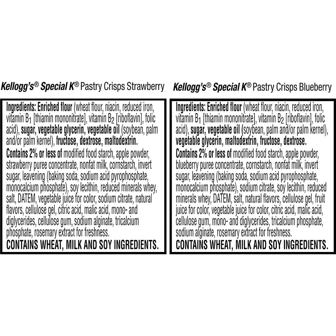 Kellogg's Special K Pastry Crisps, Breakfast Bars, 100 Calorie Snacks, Variety Pack, 60 Crisps Box,