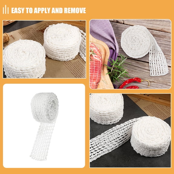 HONMEET White Cotton Cooking Netting for Kitchen Use, Meat Netting for Beef, Chicken, Poultry, and Roasting