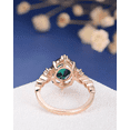 thumbnail image 6 of HeartsAndYou 1.8ct Natural Emerald & Diamond Engage Ring Unique Art Deco 14k SOLID Rose Gold, 6 of 9
