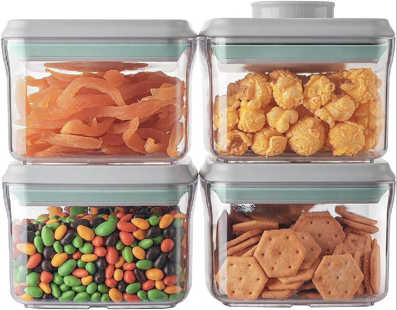 Uamector Pop Container Sets, 8-Piece Airtight Food Storage Containers,  BPA-Free Air Tight Stackable Dry Cereal Container, Pantry Organization and