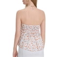 thumbnail image 2 of Gupgi Women Flower Tube Top Strapless Tie Front Smocked Bandeau Tops Off Shoulder Ruffle Vest, 2 of 9