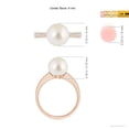 thumbnail image 5 of Angara South Sea Cultured Pearl Reverse Tapered Shank Ring in 14K Rose Gold for Women | June Birthstone Jewelry for Her, 5 of 8
