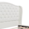 thumbnail image 5 of Fontana Wingback Upholstered Platform Bed Frame Queen Antique White Polyester, 5 of 8