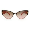 thumbnail image 4 of Womens Metal Frame Rimless Oversized Luxury Fashion Cat Eye Sunglasses Gold Orange - Brown Pink, 4 of 6