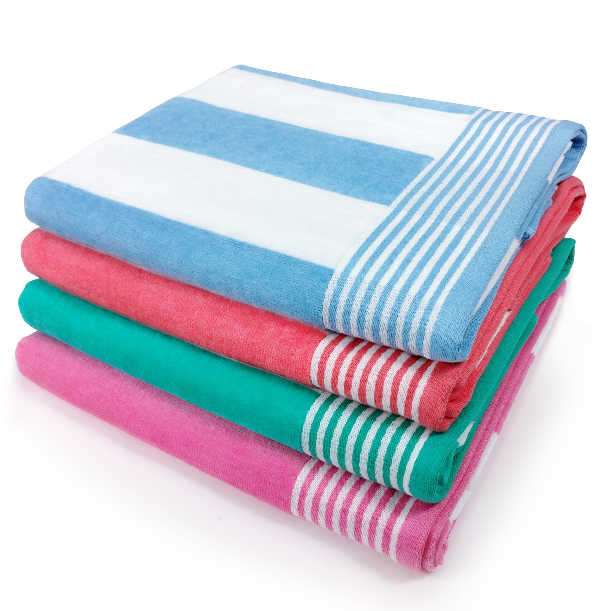 Kaufman Velour Cabana Resort Stripe Beach Towel 30 X60 Set Of Velour Cabana Resort Stripe Beach Towel