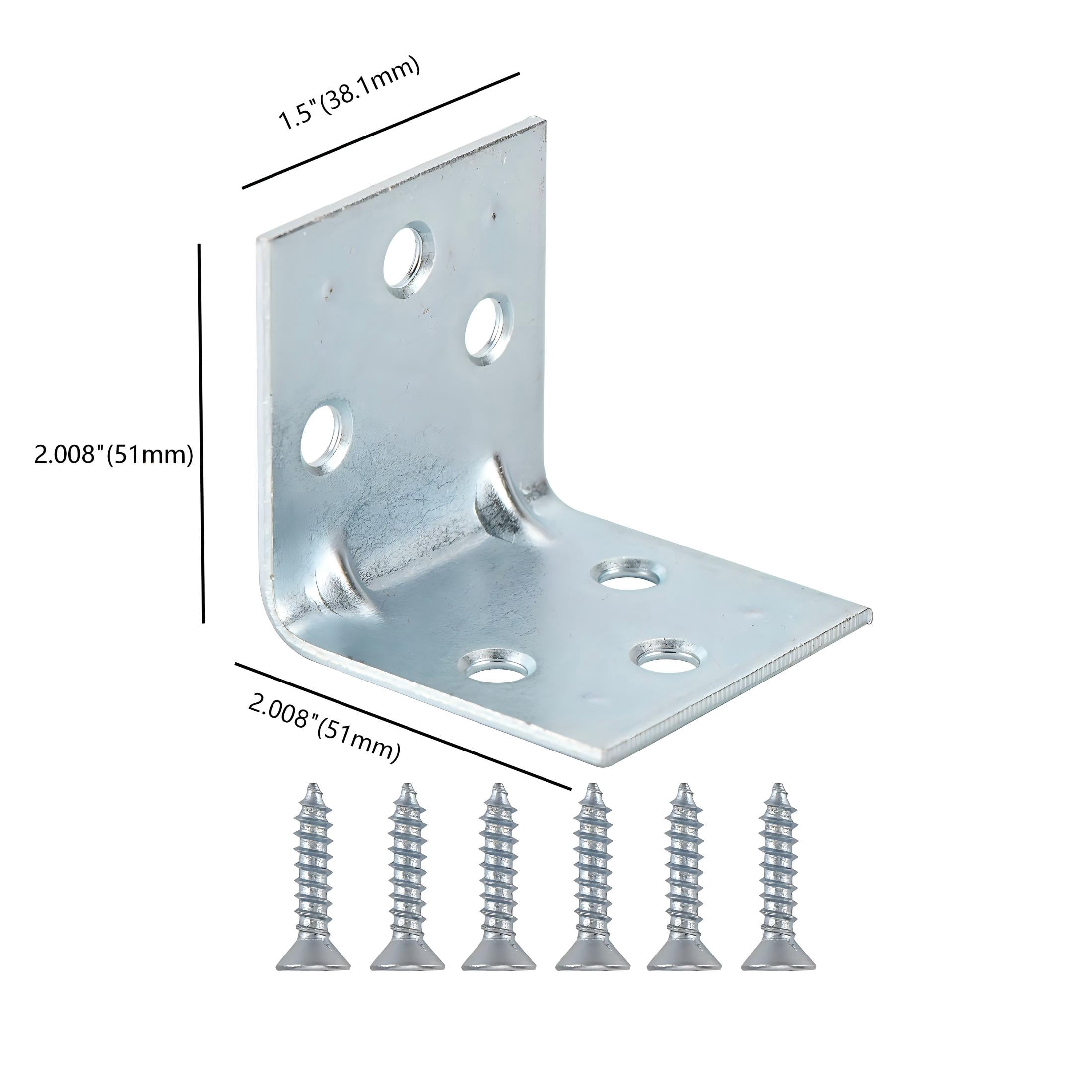 (2 pack) 2 in. x 2 in. Double Wide Corner Brace, Steel, Zinc Plated (2 Pack)