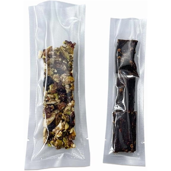Clear Vacuum Bags for Food Saver Flat Open Top Embossed Sealer Bag Storage Packaging Pouch with Tear Notch (100 2.36x9.84 inch)
