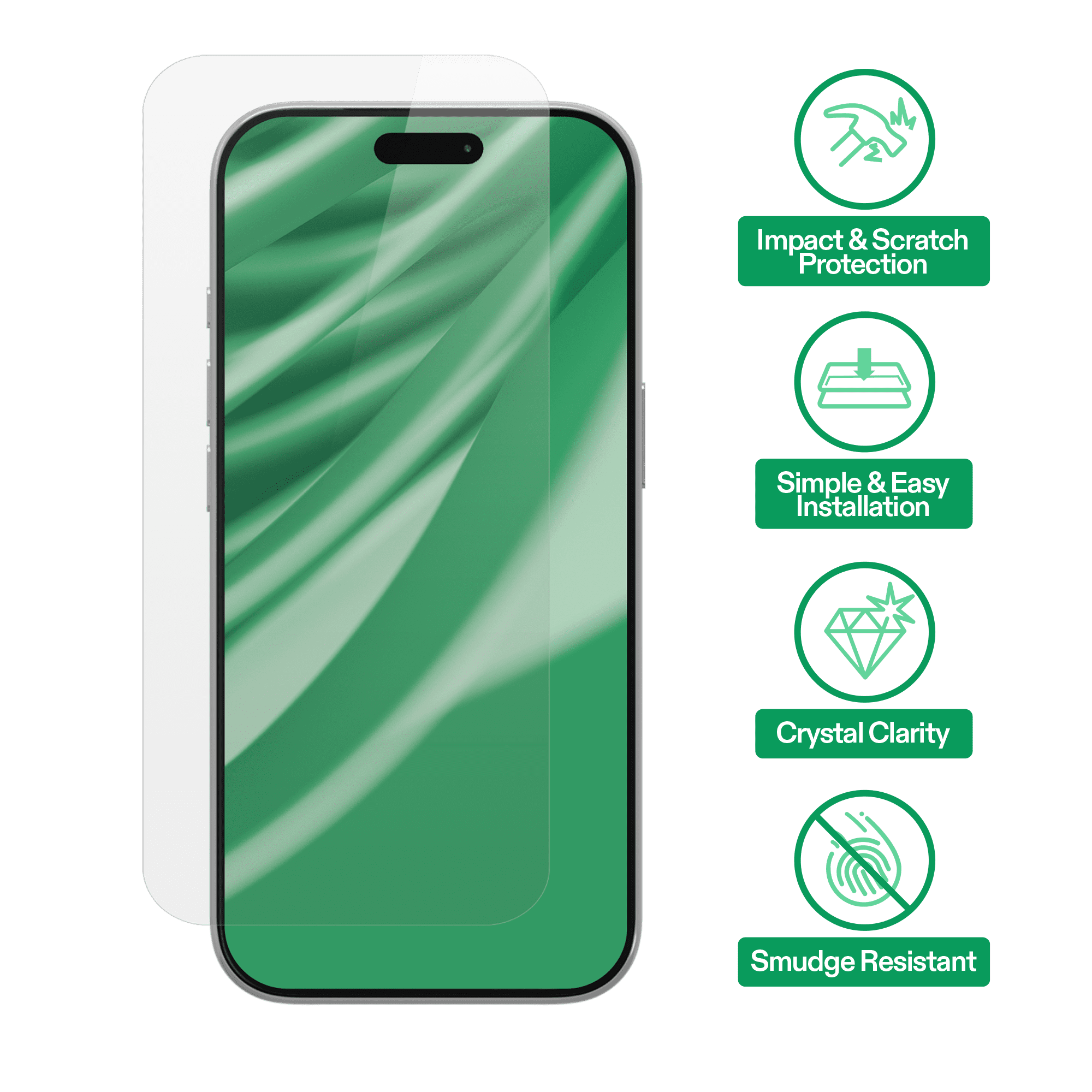 onn Glass Screen Protector with Easy Application Tray for iPhone 18 Pro  & iPhone 17 Pro