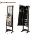 thumbnail image 3 of Costway Jewelry Mirrored Cabinet Armoire Organizer Storage Box with Stand Christmas Gift Coffee, 3 of 10