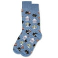 thumbnail image 3 of MeMoi Men's Law N Order Heathered Bamboo Blend Novelty Crew Sock - Mens - Male, 10-13, Denim Heather, 3 of 7