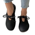 thumbnail image 2 of Wolfast Lace Up Flat Bottomed Color Matching Single Two Pairs Lazy Half Support Work Shoes,Black, 2 of 6