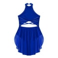 thumbnail image 3 of Sinleey Girls Shiny Lyrical Ballet Dress Backless Jazz Latin Cha-Cha Rumba Samba Dance Costume Blue 8, 3 of 9