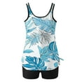 thumbnail image 5 of Alkepwun Women's Tankini Swimsuits Tropical Beach Vacation Swimwear Scoopneck Two Piece Bathing Suit Tummy Control Tankini Top with Shorts, 5 of 5