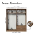 thumbnail image 3 of MADESA 4 Doors 2 Drawers Wardrobe Set Armoire Closet Bedroom Storage Cabinet with Shelves and Hanging Space 63"L Wooden Clothing Organizer Unit - Rustic, 3 of 10