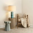 thumbnail image 2 of J&D Designs Casey Transitional Glass & Linen Table Lamp in Turquoise/White, 2 of 4
