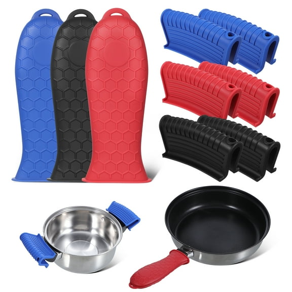1 Set Silicone Pot Handle Cover Cast Iron Skillet Sleeve Grip Holder