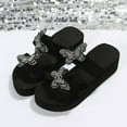 thumbnail image 6 of JeashCHAT Slip On Slide Sandals for Women Summer Sandals Ladies Sandals Casual Slippers Beach Shoes (Black), 6 of 9