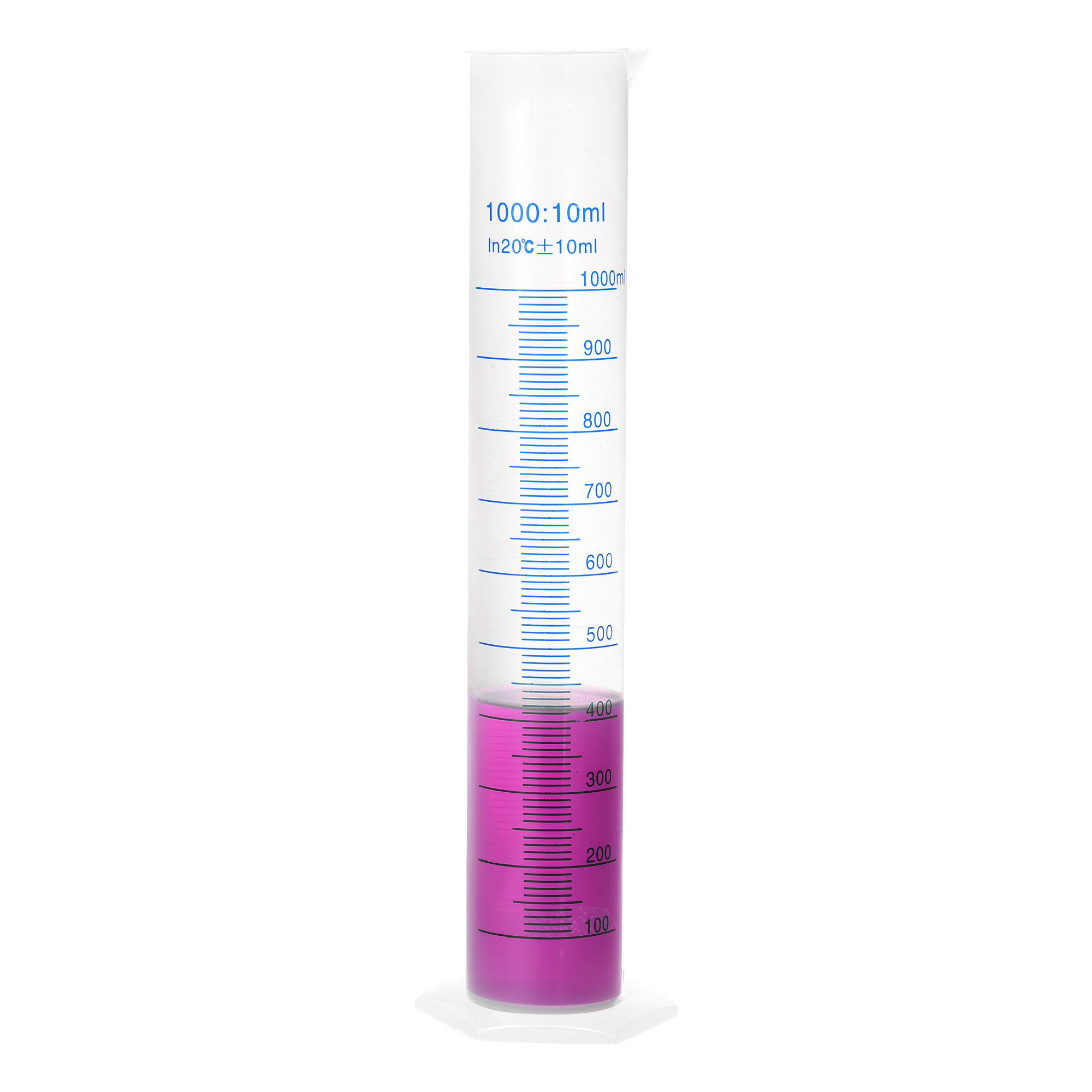 Plastic Graduated Cylinder 1000ml Measuring Cylinder 2 Sided Metric Marking Clear Hex Base For Lab Home Walmart Com Walmart Com