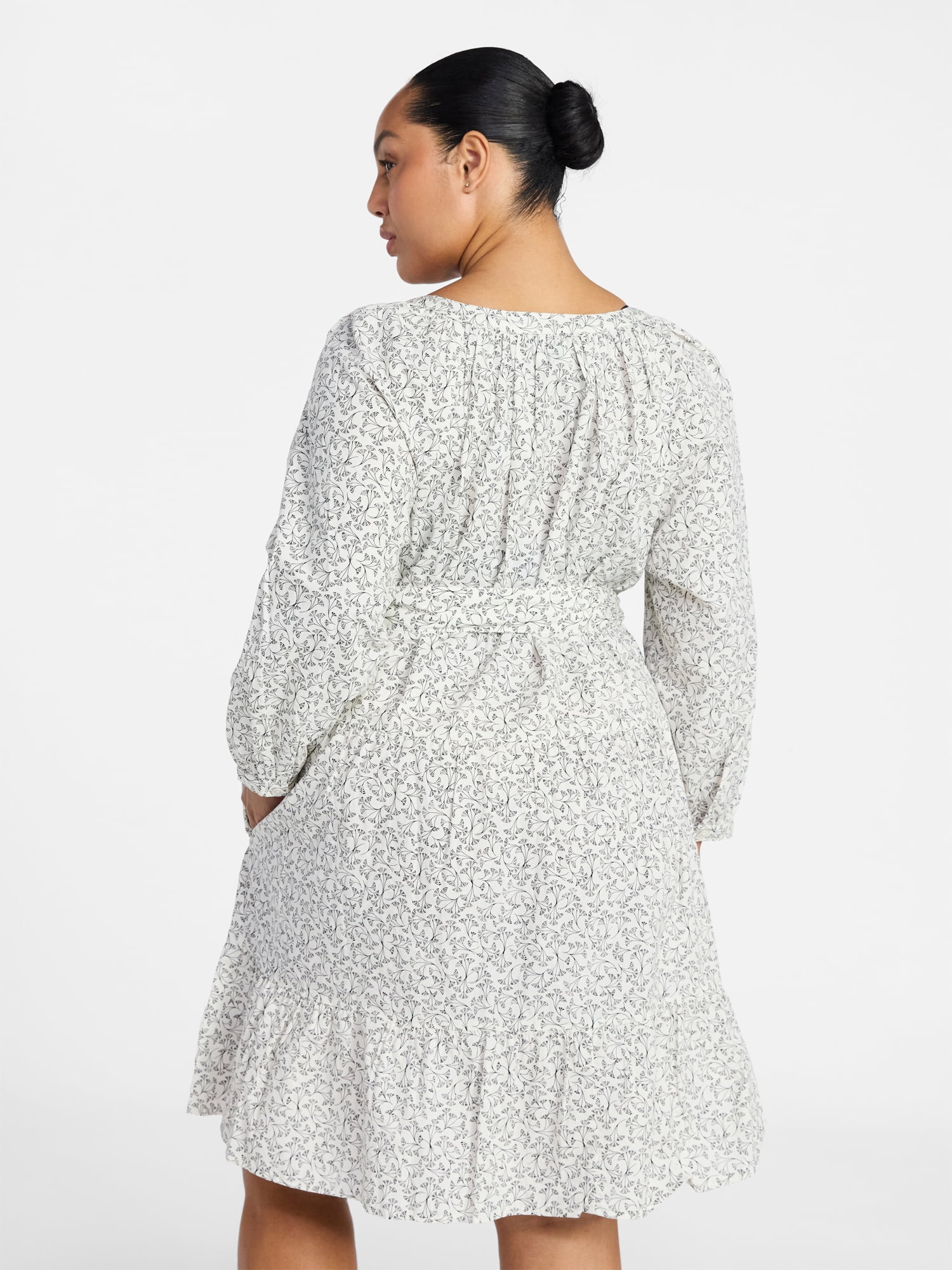 Terra & Sky Women's Plus Size Mini Tiered Shirt Dress, Sizes 0X-4X