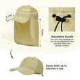 thumbnail image 6 of American Trends Mens Sun Hat with Neck Flap UV Protection Waterproof Fishing Hat Portable Safari Hat Beige, 6 of 7