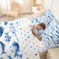 thumbnail image 4 of Castle Fairy Watercolor Spotted Fish Queen Bedding 7pcs,Washed Blue Aquatic Seamless Graphic Bedding Comforter Set Queen,Pale Azure,Reversible, 4 of 7