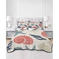 thumbnail image 2 of Quilts Twin Size Bedding Set, Red Blue Coastal Lightweight Quilted Comforter, Starfish Shell Coral Summer Beach Rustic Soft Reversible Bedspread Coverlet with Pillow Covers for All Season, 68" x 86", 2 of 7