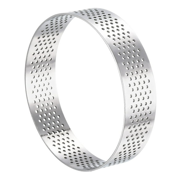 Uxcell Stainless Steel Circular Cake Rings 3.1" Heat-Resistant Perforated Cake Mousse Ring Kitchen Baking Tools