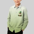 thumbnail image 2 of RXMEKW Chemise à Manches Longues Imprimée pour la Saint-Patrick pour Garçons avec Col Rabattu, 95 % Coton 5 % Spandex, Vert, 2 of 7