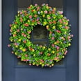 thumbnail image 3 of Esaierr Simulation Small Flower Decoration Garland Wreath Flower Door Hanging Purple Yellow Pink Floral Wreath, 3 of 5
