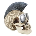 thumbnail image 2 of Celtic Tattoo Knotwork Mohawk Black Punk Haired Skull With Cool Shades Figurine, 2 of 7