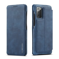 Dteck Folio Wallet Case For Samsung Galaxy Note 20 / Note 20 5G, Lightweight PU Leather Magnetic Flip Stand Case Hard Protective Cover,Blue