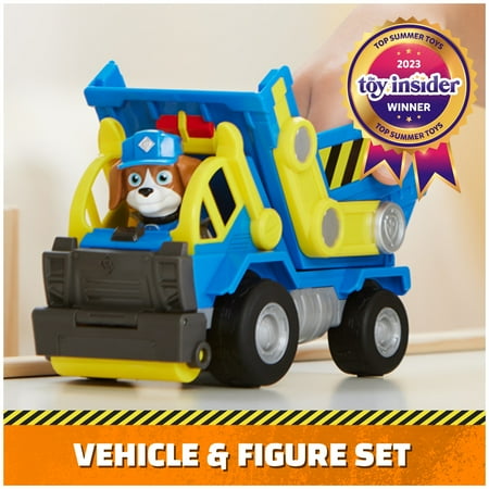 Rubble & Crew, Toy Dump Truck with Wheeler Action Figure, for Kids Ages 3+