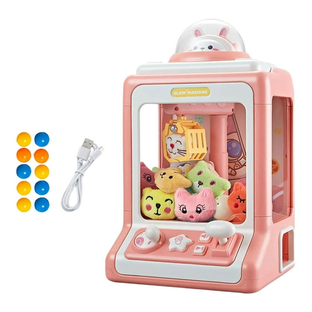 Máquina expendedora de garras para niños, juguete de interior con luces y sonidos para niños y niñas. rosa 30 muñecas