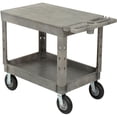thumbnail image 3 of Plastic 2 Flat Shelf Industrial Strength Service & Utility Cart, 44” x 25-1/2”, 8" Pneumatic Wheels, 3 of 7