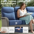 thumbnail image 5 of Unnifurnzi Outdoor Wicker Couch-All Weather Rattan 3 Seater Patio Couch with Outdoor Ottoman 6'' Thick Cushions Outdoor Sofa for Deck Lawn Porch Balcony Poolside-Gray/Blue, 5 of 7